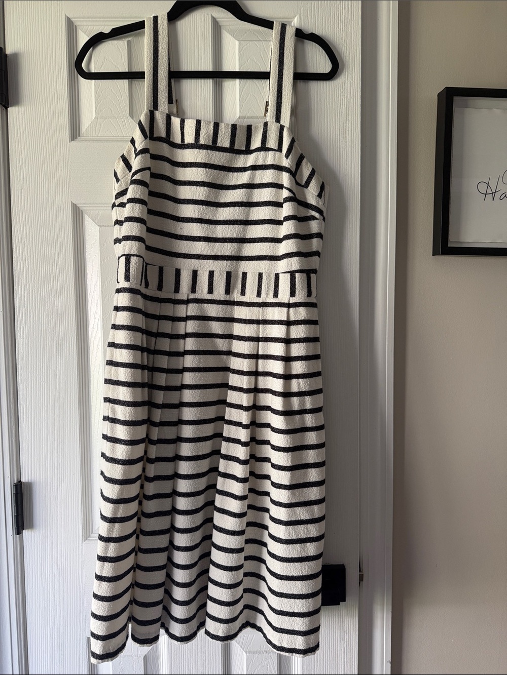 eva mendes for New York & Company Black and White Striped Maxi Dress